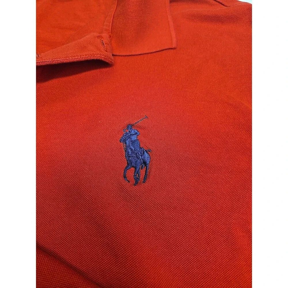 POLO Golf Ralph Lauren Big Blue Pony Men's M Red‎ S/S Vintage 100% Pima Cotton